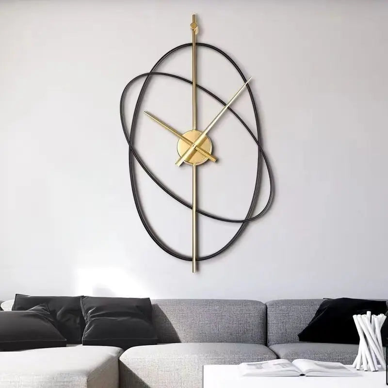Grande Horloge Murale Design couleur Or Luxe
