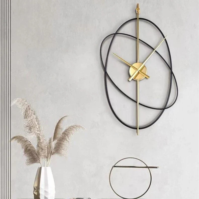 Grande Horloge Murale Design couleur Or Luxe