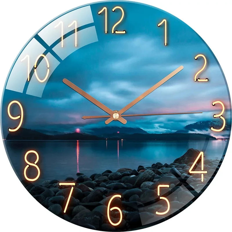 Horloge Murale Paysage Nocturne