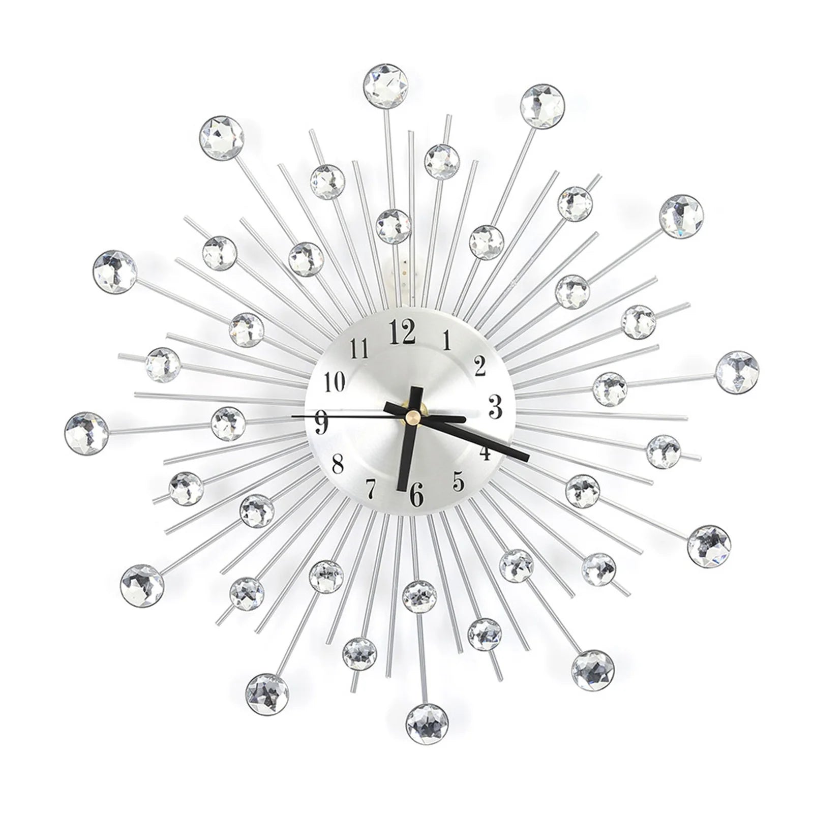 Horloge Murale rayons du soleil et ornée de cristaux brillants