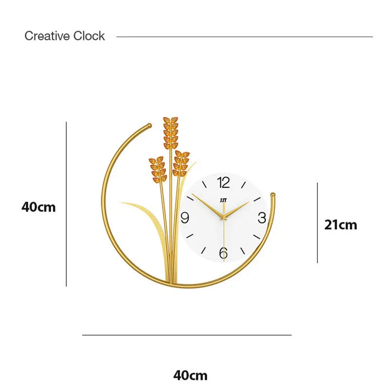 Horloge Murale Blé Doré