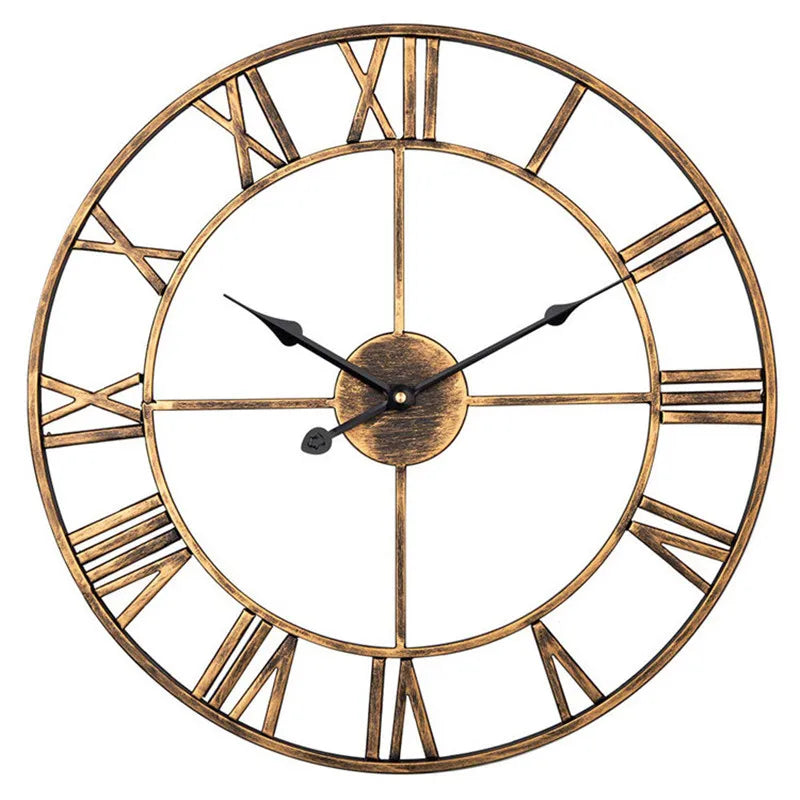 Horloge Murale Vintage – Élégance Rétro en Métal Vieilli