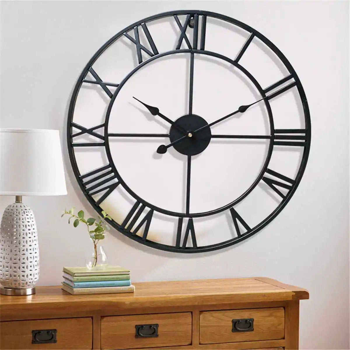 Horloge Murale Vintage – Élégance Rétro en Métal Vieilli