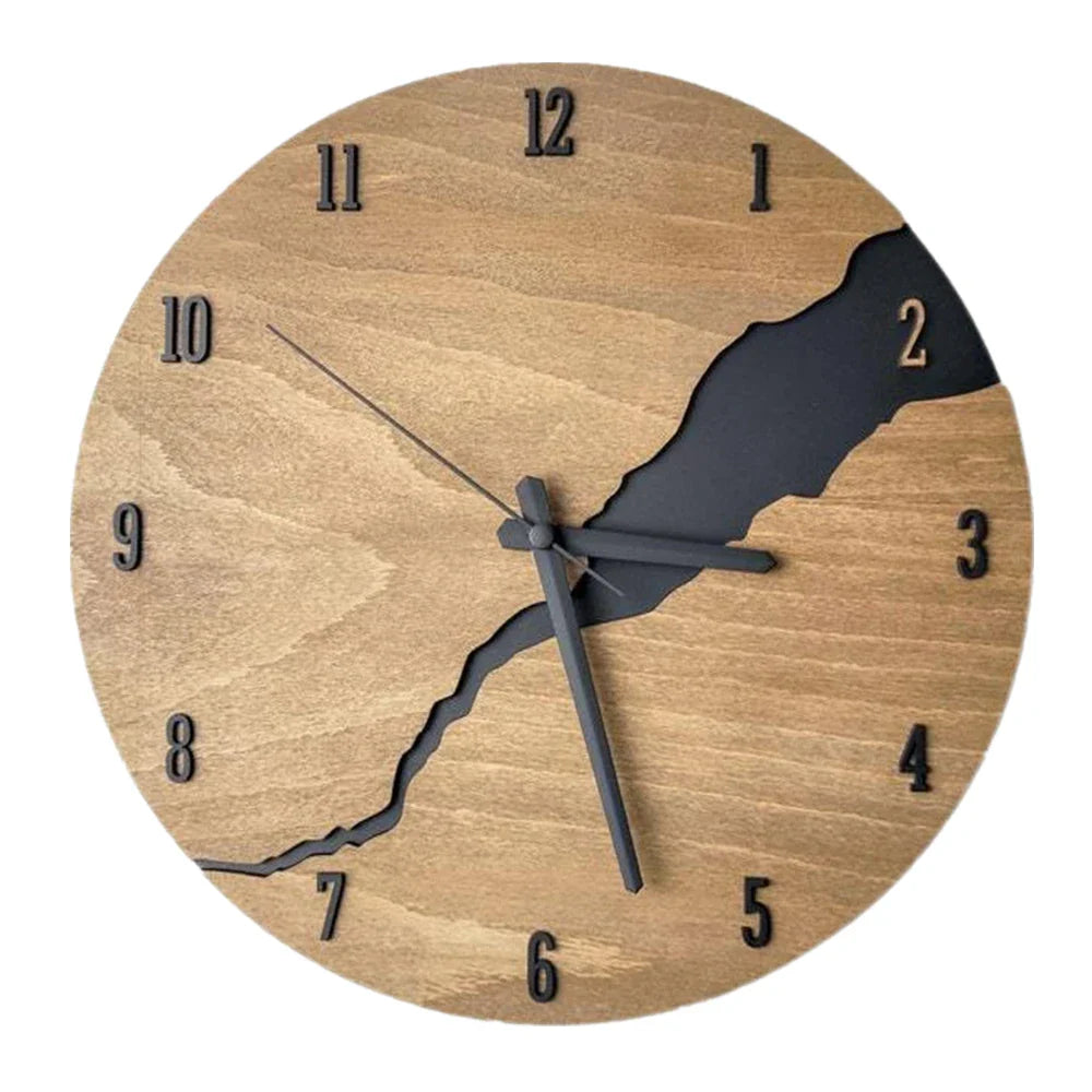 Horloge Murale Artisanale – Bois et Métal Contemporain