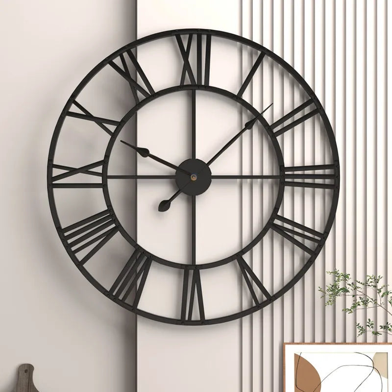 Horloge Murale Vintage – Élégance Rétro en Métal Vieilli