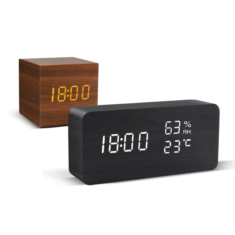 Horloge digital en bois