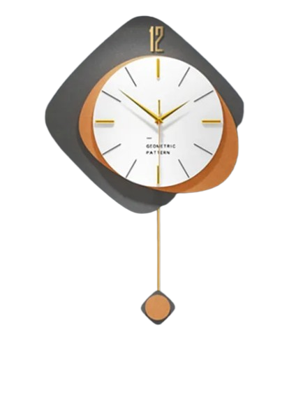 Horloge murale Design en bois et métal - Idéale pour salon et bureau