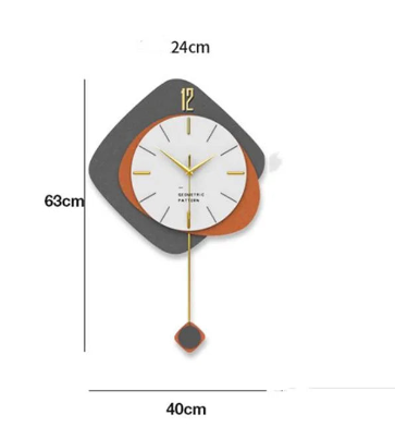 Horloge murale Design en bois et métal - Idéale pour salon et bureau