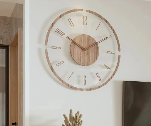 Horloge Murale Bois Flottant - Sobriété et Chaleur du Bois